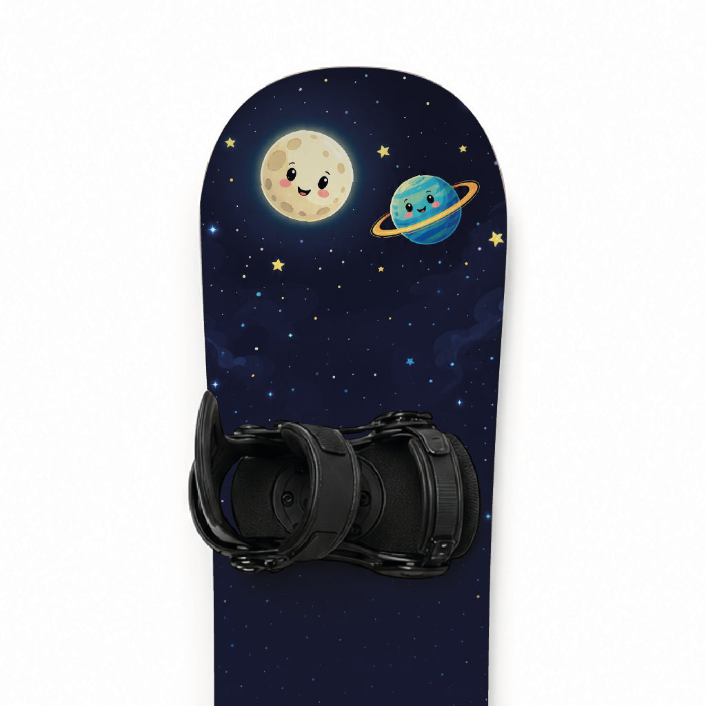 Kinder-Snowboard-Designfolie »Weltraum« – Detailansicht des Weltraum-Designs