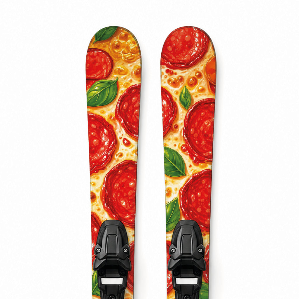 Kinder-Ski-Designfolie »Pizza« – Detailansicht des Pizza-Designs