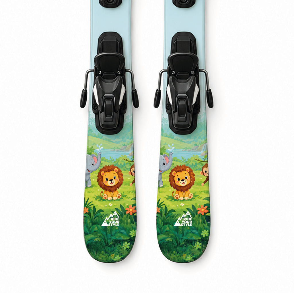 Kinder-Ski mit Designfolie »Tierwelt« beklebt – rückstandslos ablösbar