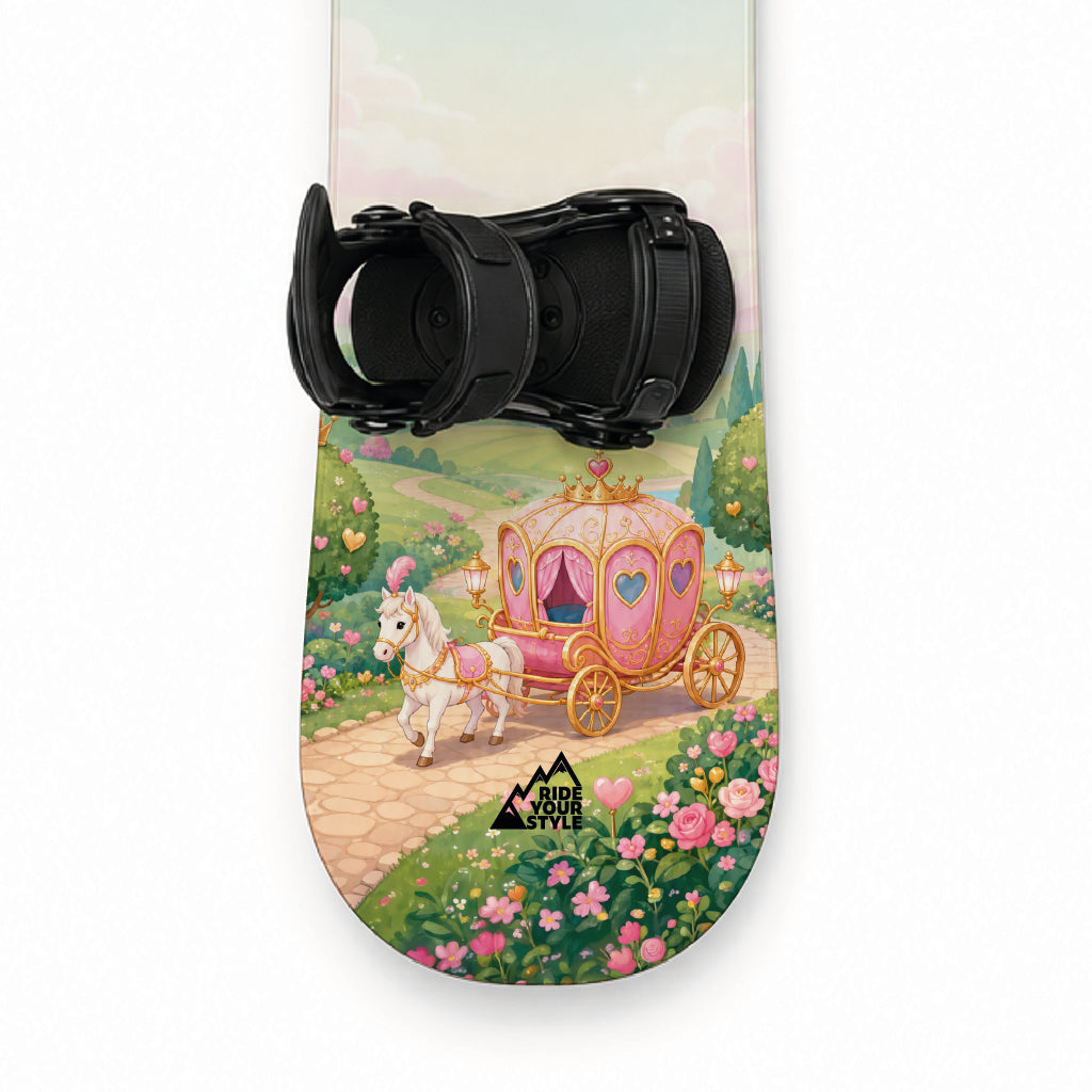 Kinder-Snowboard mit Designfolie »Prinzessin« beklebt – rückstandslos ablösbar