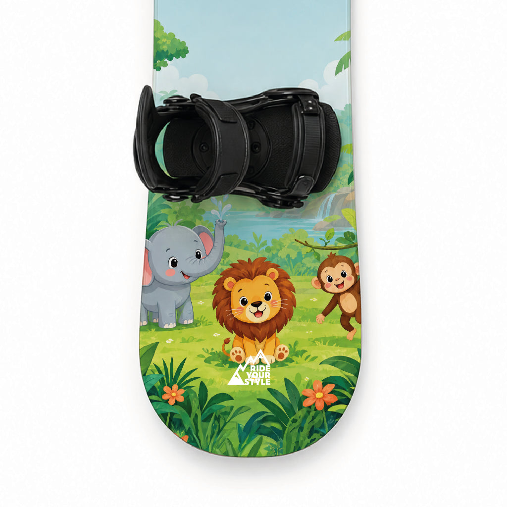 Kinder-Snowboard mit Designfolie »Tierwelt« beklebt – rückstandslos ablösbar