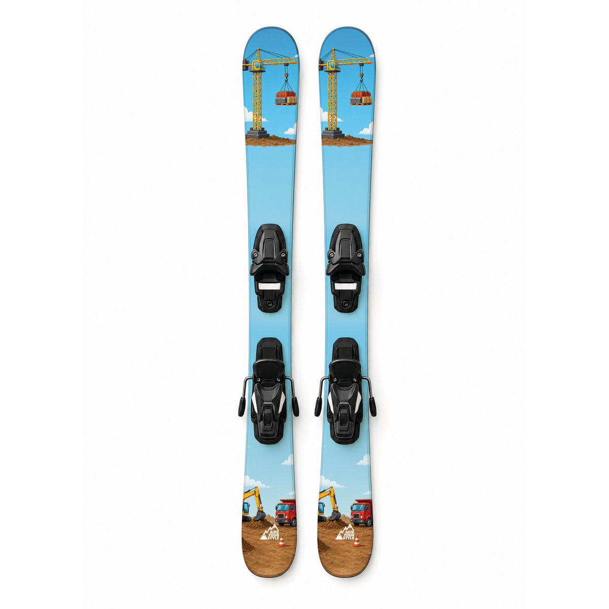 Kinder-Ski-Designfolie »Baustelle« von RIDE YOUR STYLE – Bagger-Motiv