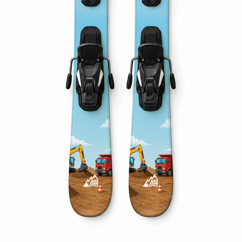 Kinder-Ski mit Designfolie »Baustelle« beklebt – rückstandslos ablösbar