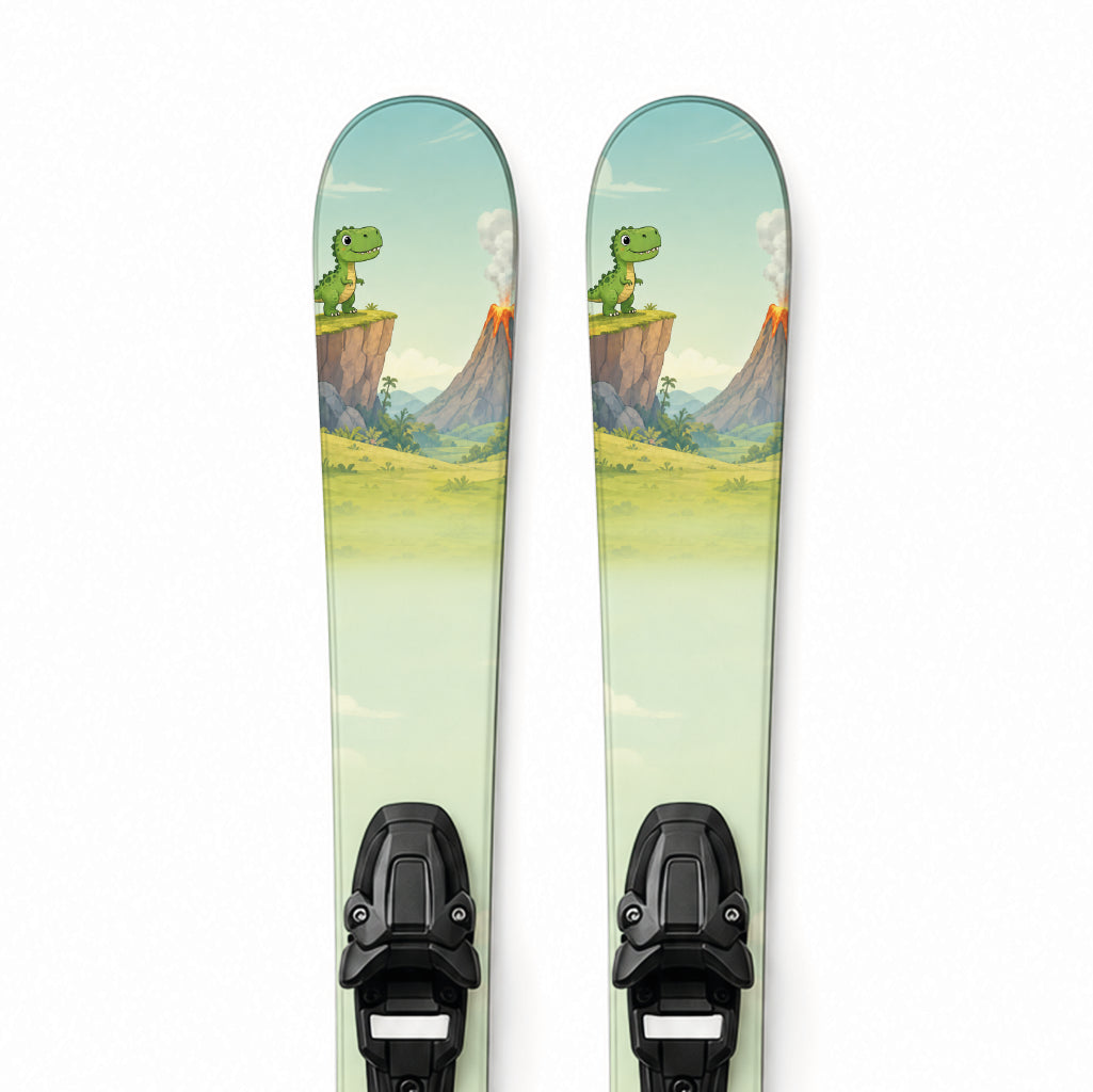 Kinder-Ski-Designfolie »Dino« – Detailansicht des Dinosaurier-Designs