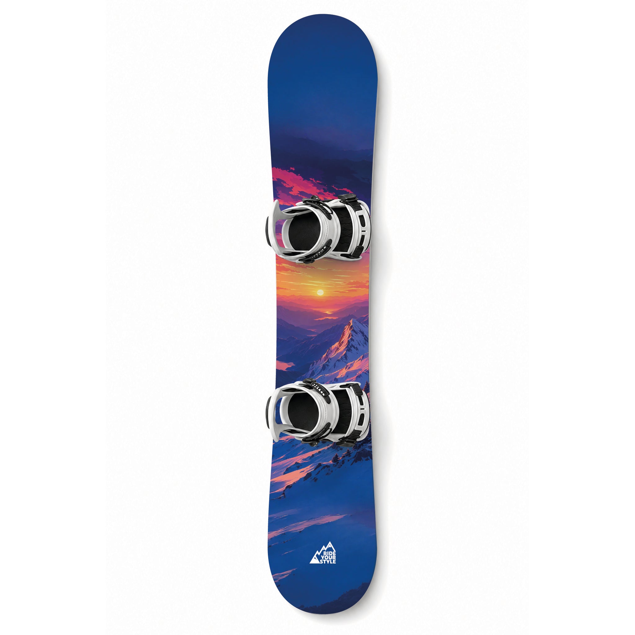 Snowboard-Designfolie »Alpenglühen« von RIDE YOUR STYLE – Bergsonnenuntergang-Motiv